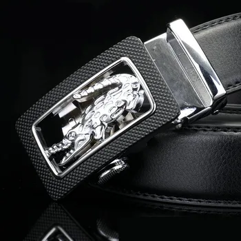 

KAWEIDA Famous Brand Designer Belts for Men 2018 Crocodile Automatic Buckle Waist Belt Cowskin Split Leather Kemer for Jeans