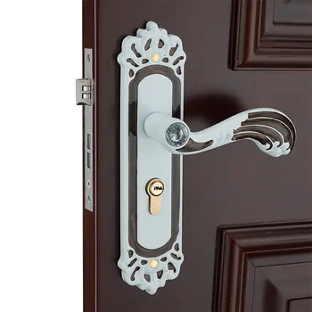 

Modern simple fashion white black room wooden door locks Ivory white bearings mute room locks hardware locks liveroom book room