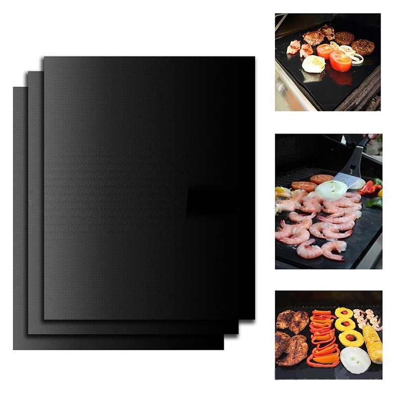 Non Stick BBQ Grill Mat Barbecue Baking Mat Liners Teflon Heat Resistant Roast Grill Mat For