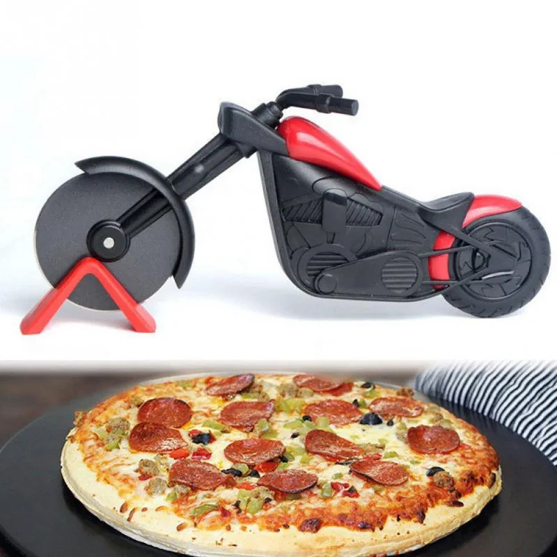 Мотоцикл Форма для пиццы режущий ролик Ножи из нержавеющей стали для пиццы разделители 21x9,5 см