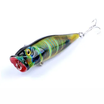 

1Pcs 9.5cm 12g Paint Popper Fishing Lures 3D Eyes Bait Crankbait Bass Pike Isca Artficial Popper Japan Wobblers Fishing Tackle