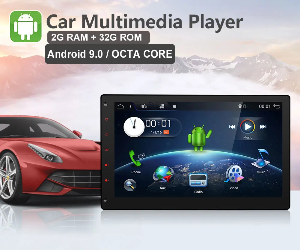 Perfect 32G ROM 2 din 10.1 inch Octa core Android 9.0 Car Radio GPS Navigation with capacitive screen stereo Bluetooth wifi 3g 4