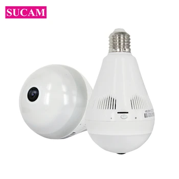 

SUCAM 1080P Light Bulb Wifi IP Camera Security HD Mini 2.0MP Panoramic Security Two Way Audio 360 Degree Wi-fi Cameras 10M IR