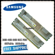 Samsung ddr2 2gb gb 8 4gb 667mhz 800mhz memória de servidor pc2-5300f 6400f ecc fbd FB-DIMM ram totalmente buffered 240pin 5300 6400 4g 8g