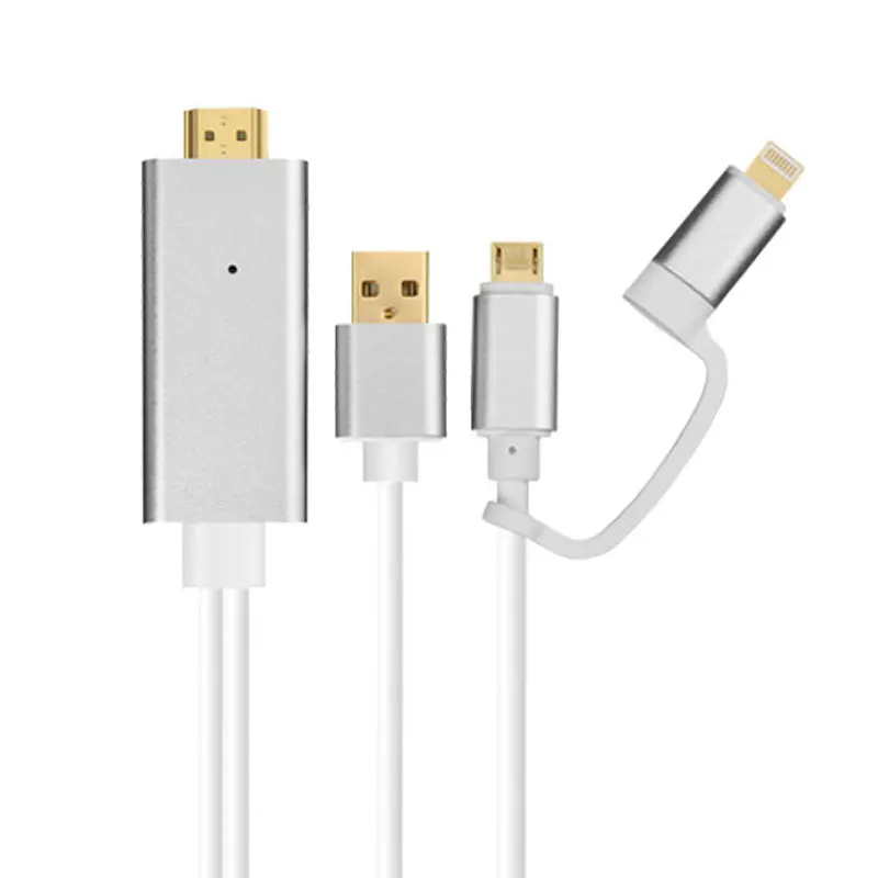 3 в 1 для MHL HDMI кабель для samsung A7 J5/для iPhone X 8 7 6 6 Plus huawei Micro USB к HDMI кабель адаптер HD ТВ разъем