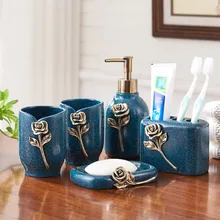 Современный набор из пяти комплектов, современный набор для ванной, Высококачественная чашка для мытья, креативный комплект для ванной комнаты, Новые Свадебные товары LW413943
