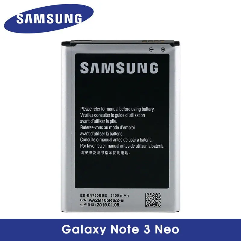 Аккумулятор для samsung Galaxy Note 3 Neo N750 N7505 N7502 3100 мАч EB-BN750BBE с NFC 100% оригинал | Мобильные