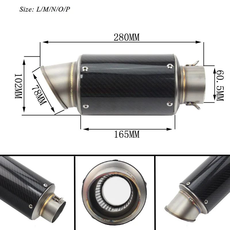 Мотоцикл Универсальный выхлопных Системы трубы без дБ убийца Slip 38-60,5 мм выхлопная труба для Kawasaki Ninja 350 ZX6R Yamaha R6 K6 78