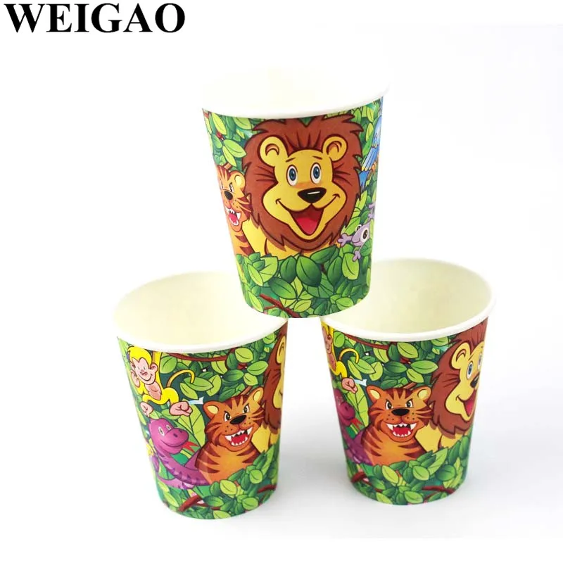 Paper Disposable Tableware Jungle Party Birthday Party Decor Kids Jungle Safari Party Animals theme Baby Shower Supplies Favors