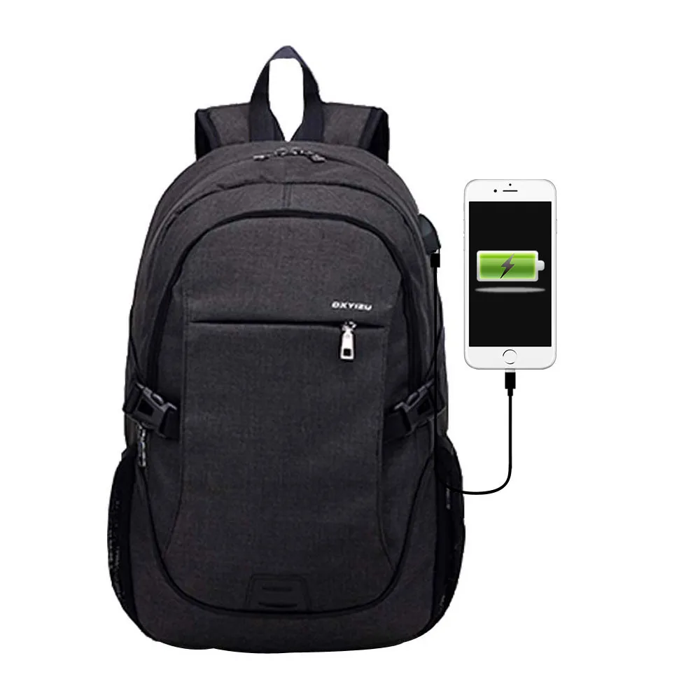 Carga USB Mochila hombre Mochila Escolar Mochila para portátil de las mujeres de los hombres la escuela USB bolsas negocios Anti-ladrón Mochila adolescentes # YL5