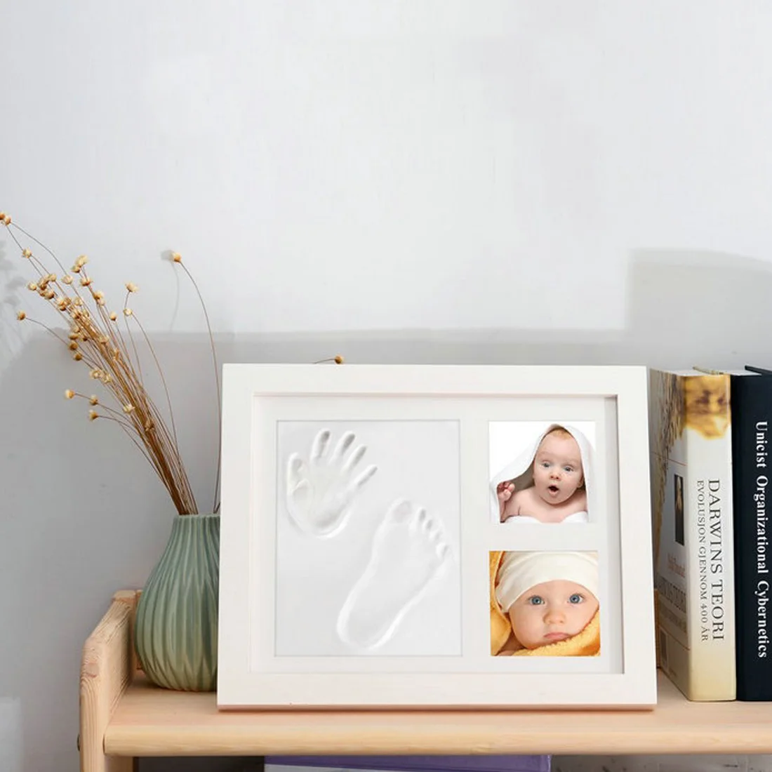 

Creative Cute Baby Photo frame DIY 3D handprint or footprint souvenir Safe Inkpad non toxic ceremony gift for baby