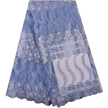 

Latest French Lace Fabric 2019 High Quality Wedding African Lace Fabric With Stones Nigerian Lace Fabric For Party Dress S1398