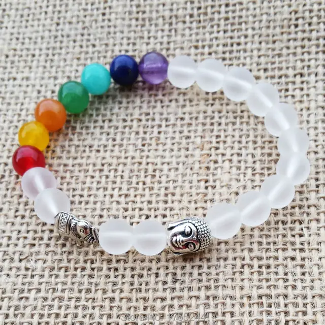Sn1099 Fashion Clear Matte Crystal Chakra Bracelet Buddha Meditation Sn1099 Fashion Clear Matte Crystal Chakra Bracelet Buddha Meditation Lucky Elephant Natural Stones Positive Energy Mala