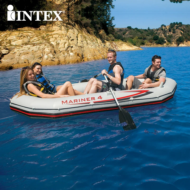 INTEX MARINER супер 4 человек надувная лодка рыбалка 328*145*48 см 137 см алюминий oards ручной насос аксессуар A07001