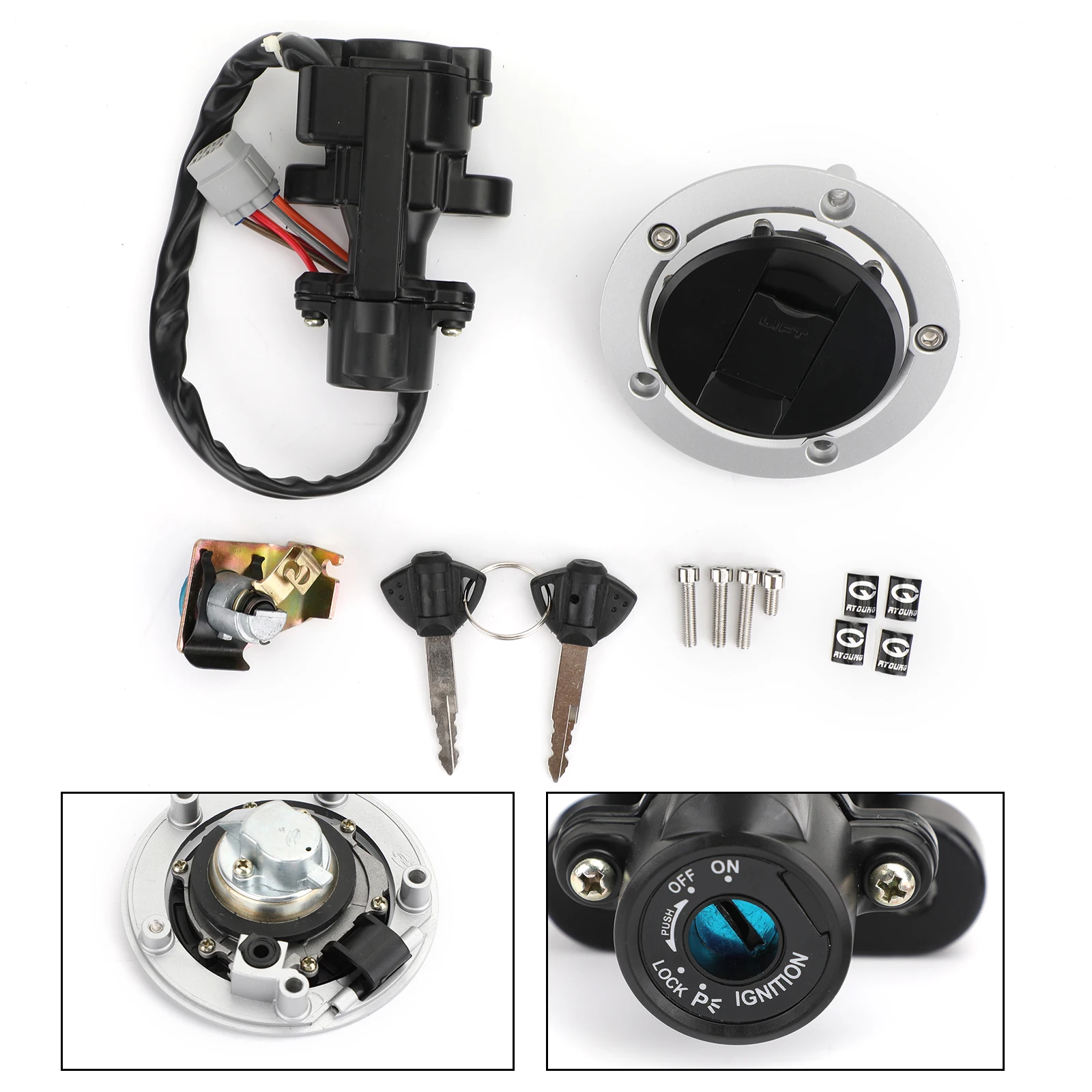 

Areyourshop For Suzuki GSXR600 GSXR750 GSXR1000 DL650 DL1000 V-Strom Ignition Switch Fuel Gas Cap Seat Lock Keys Kit 37101-40820