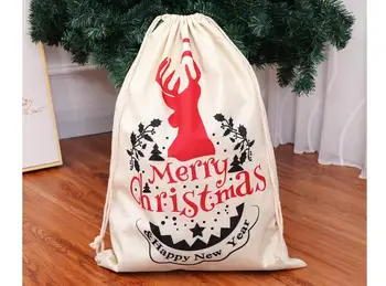 

Joyloading Home Cartoon Christmas Festival Factors Design Reusable Grocery Shopping Bag Drawstring Foldable Bundle Pocket
