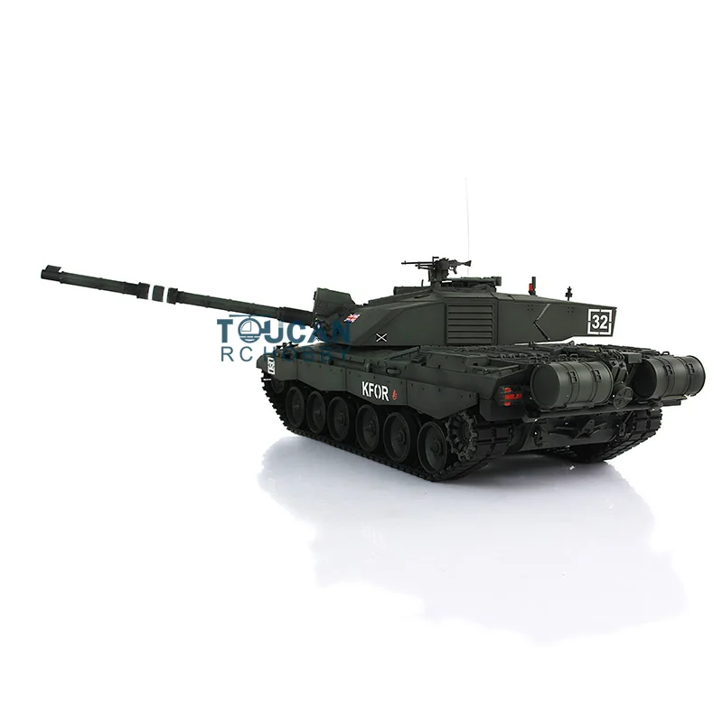 Henglong 1/16 масштаб темно-зеленый Британский Challenger II RTR rc Танк металлические треки колеса 360 градусов вращения башни 3908 TH00134