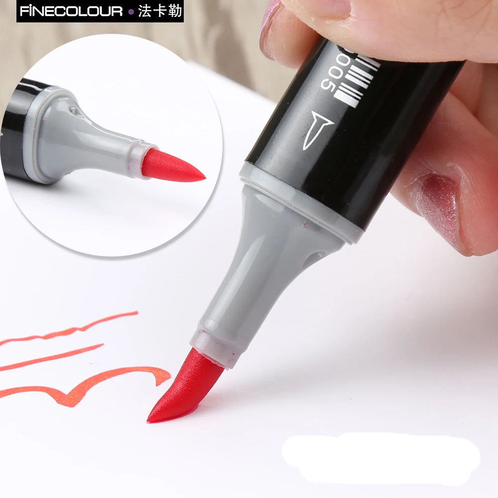 Finecolour EF102 Doppio-headed Morbido Pennello Professionale Disegno  tavolo da disegno Pennarelli Artistici Penna 240 colori + 25pcs della pelle  di colore di arte forniture - AliExpress