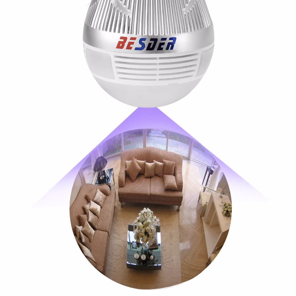 Besder лампа Беспроводной IP Камера Wi Fi 960 P панорамный FishEye Главная безопасности CCTV 360