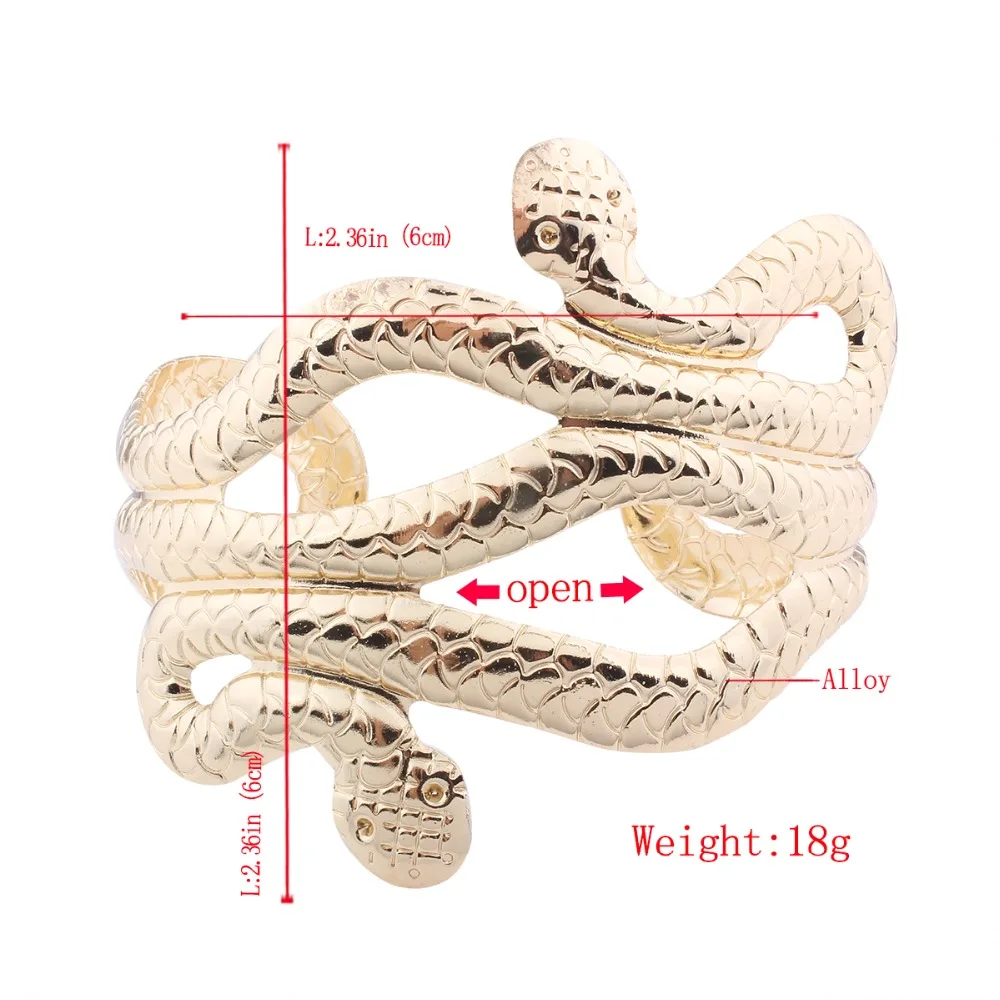 Banny розовый массивный сплав браслет в форме змеи для женщин преувеличенный Металлический канал установка браслет модное ювелирное изделие