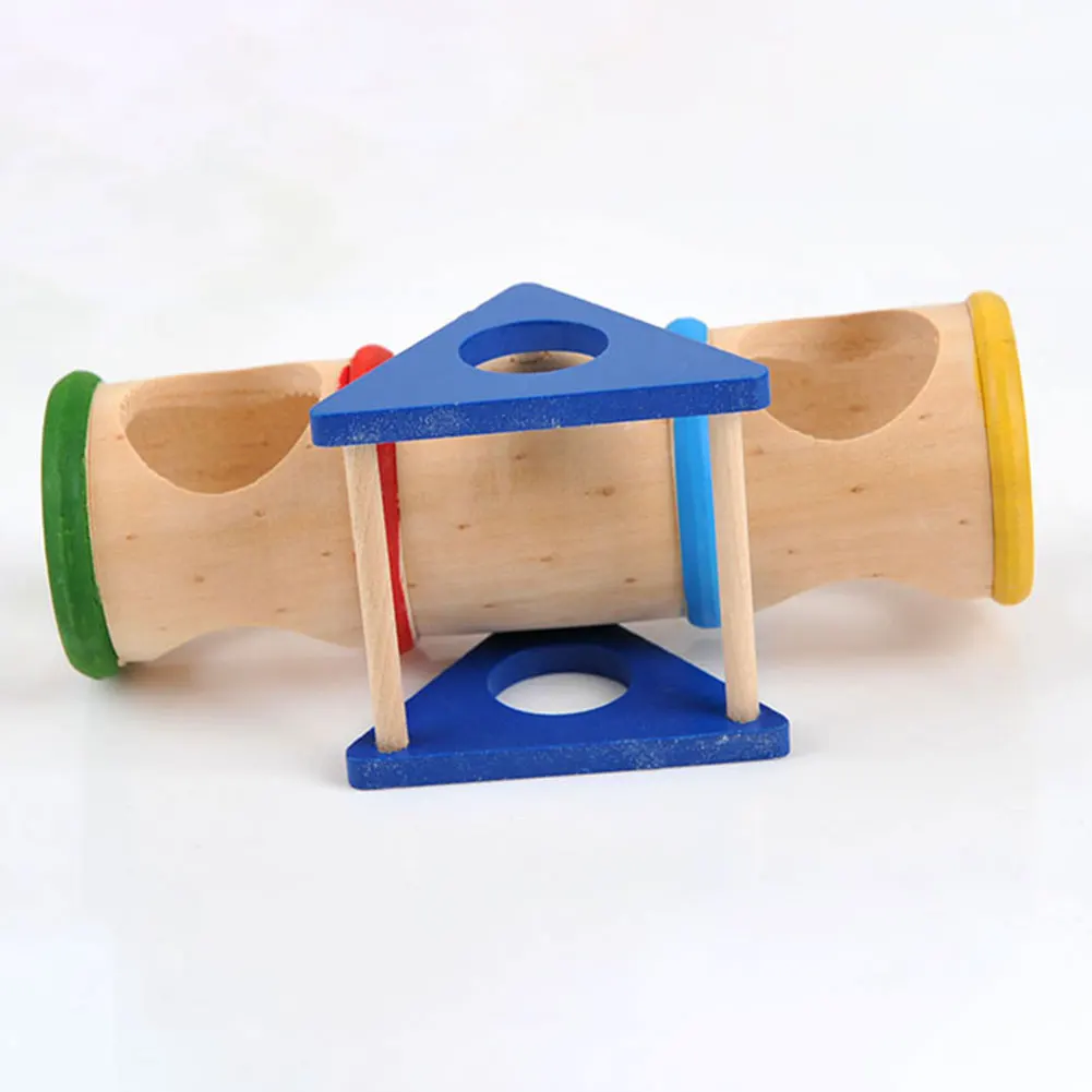 Pet Supplies Cage House Tunnel Wooden Seesaw Rainbow Playground Tube Colorful Safe Toy Small Animal For Hamster