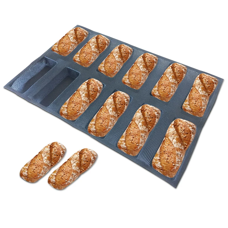 40X60CM Perforated silicone Bread Baking Form 12 channels English bread