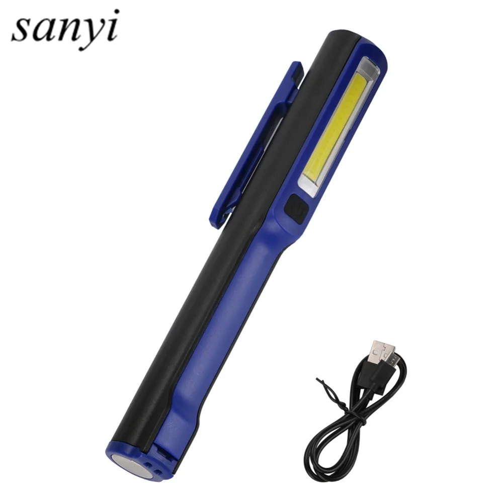

5 Mode Rechargeable COB+XPE LED Flashlight Work Light Strong Magnetic Rotation Hook Pen Flashlight Camping Mini Light Lamp Torch