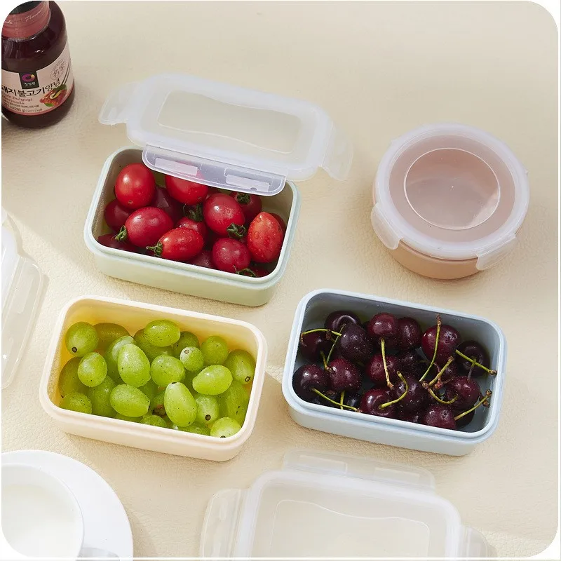 

1pc Mini Plastic Refrigerator Fresh Food Storage Boxes Sealed Boxes Small Lunch Box Bins