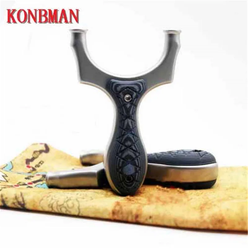 

Slingshot Catapult Hunting High Quality Stainless Steel G10 Patch with Rubber Band Outdoor Shooting Game Sling Shooting
