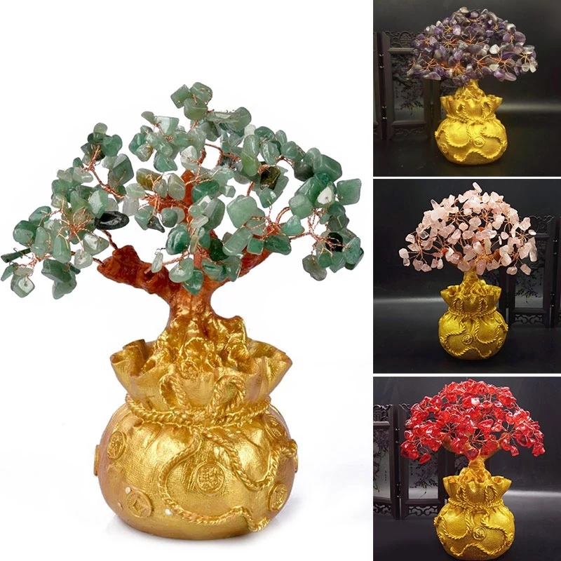 

Crystal Lucky Money Tree Figurine Feng Shui Wealth Mini Crystal Lucky Home Office Table Decor Ornaments Crafts Birthday Gifts