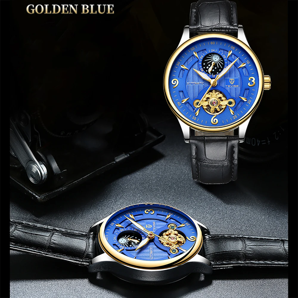 TEVISE Автоматические Мужские механические часы модные светящиеся водонепроницаемые наручные часы спортивные мужские часы деловые наручные часы для мужчин
