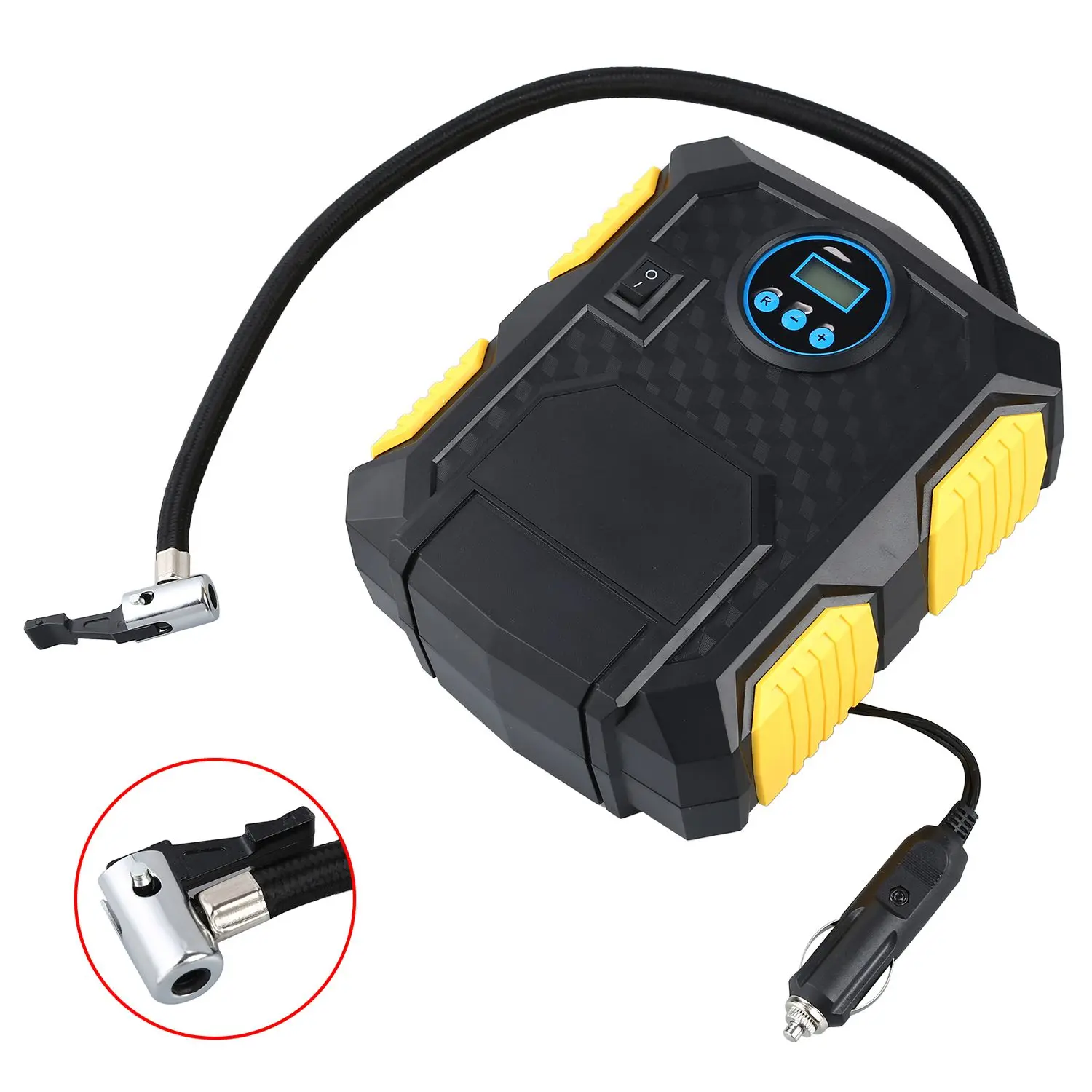 Digital Tire Inflator 12V Digital Car Tyre Inflator Electric Air Compressor Automatic Portable Pump
