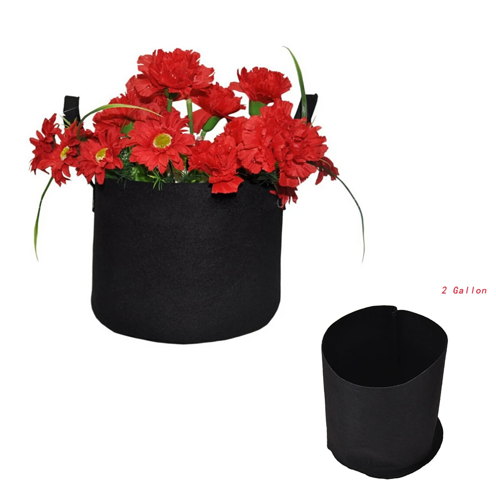 Круглый тканевый горшок для цветка черный 3 размера мешок корня для выращивания горшок для Аэрации Контейнер цветы из материала pe