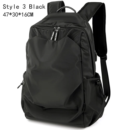 Мужской рюкзак для 15,6 дюймов, рюкзак для ноутбука, новинка, красивые рюкзаки, большая емкость, водоотталкивающая плиссированная сумка в повседневном стиле - Цвет: Style3 black