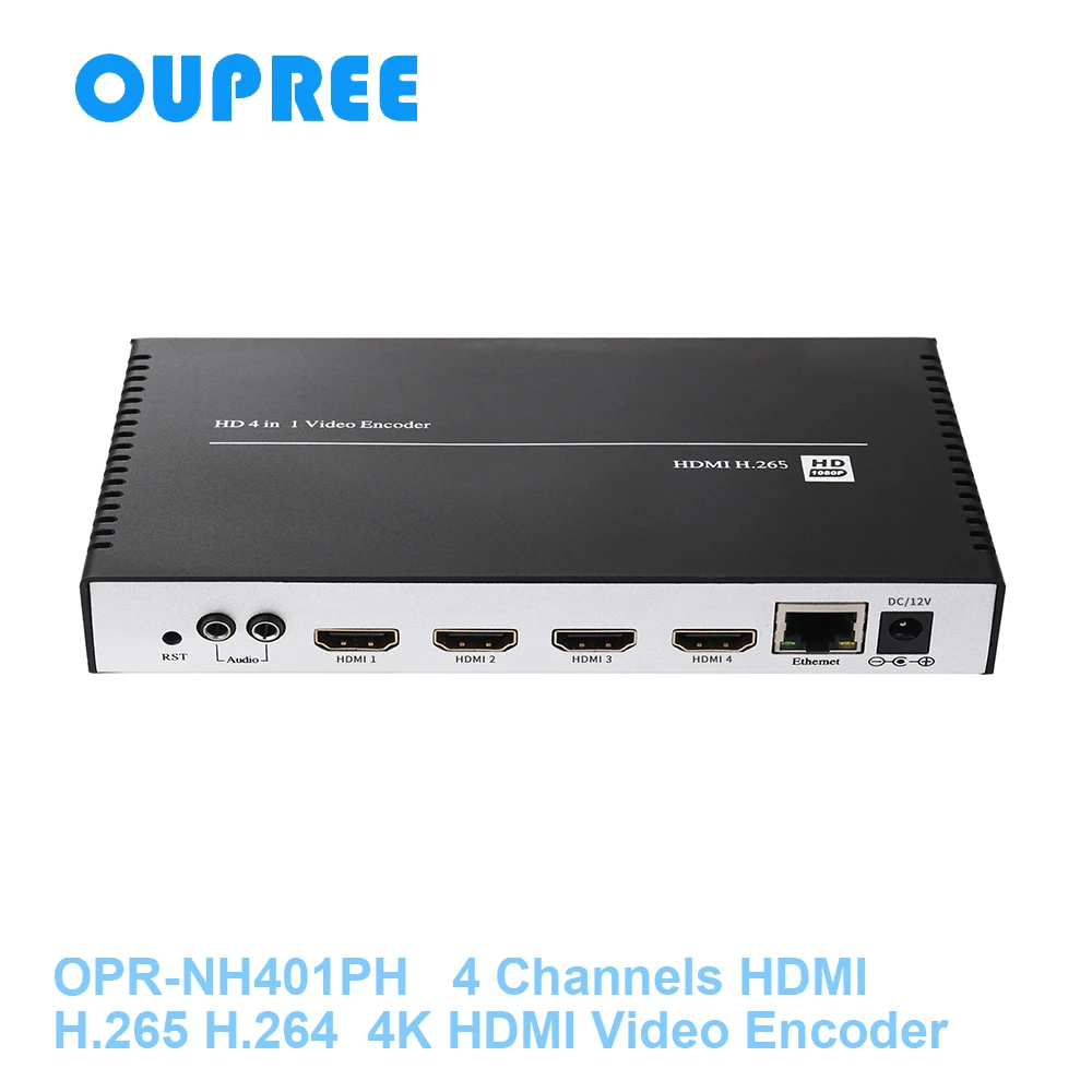 OPR NH401PH 4 канальный видеокодер H.265/H.264 4K HDMI трансляция в прямом эфире работает с