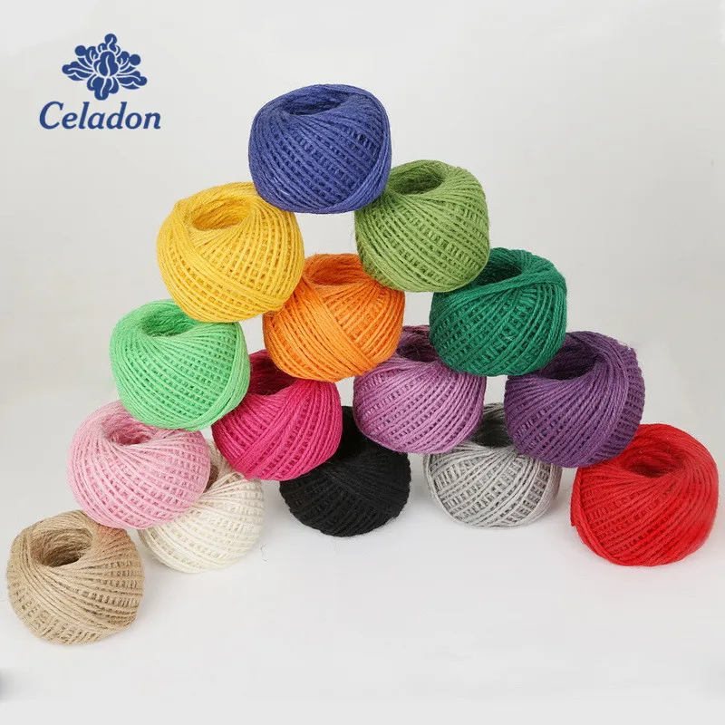 50 Meter 2mm Natural Burlap Twine Cord Hemp Rope Wedding Party Decoration Gift Wrap DIY Craft Scrapbooking Decoration