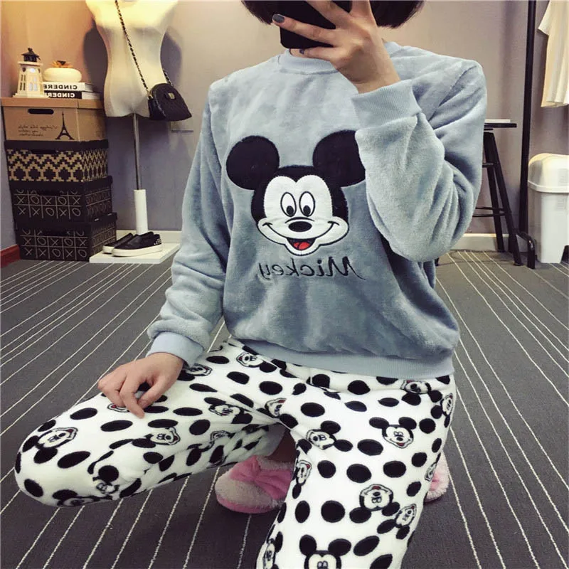 FL060C толстые фланелевые белье пижамы Mujer пижамы для женщин Pyama Pijama Feminino Pigiama Donna для отдыха Ночное Костюм