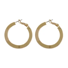 

Super Punk Big Flat Circle Hoop Earrings For Women Trendy Gold Silver Large Round Ear Jewelry Brincos Pendientes Party Gift