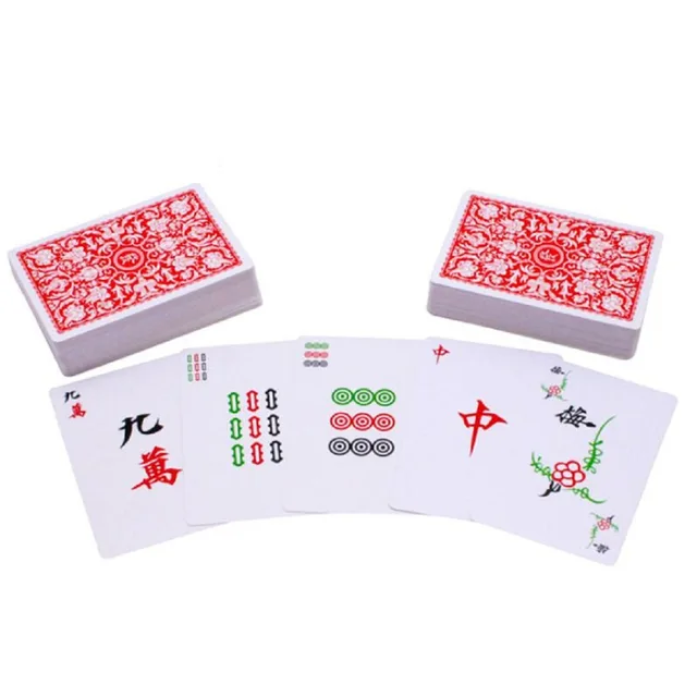 Juego de naipes 144 de mahong chino tradicional W3176 Juego de naipes 144 de mahong chino tradicional W3176