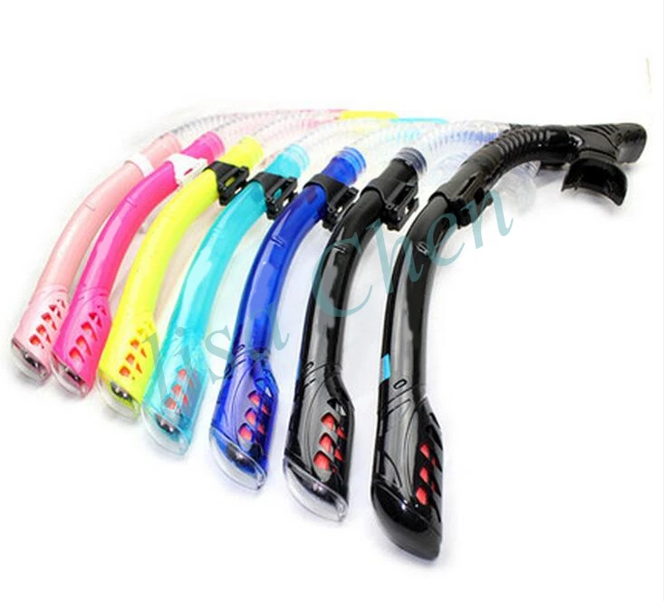 Multi Colors Silicone Mouthpiece Swimming Breath Tube Full Dry Diving Snorkel Breathing Tube