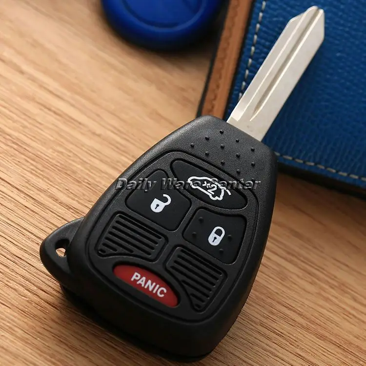 

4 Buttons Uncut Remote Keyless Entry Combo Transmitter Key Fob for Chrysler Jeep Uncut Blade Blank Car Auto Key Shell Cover Case