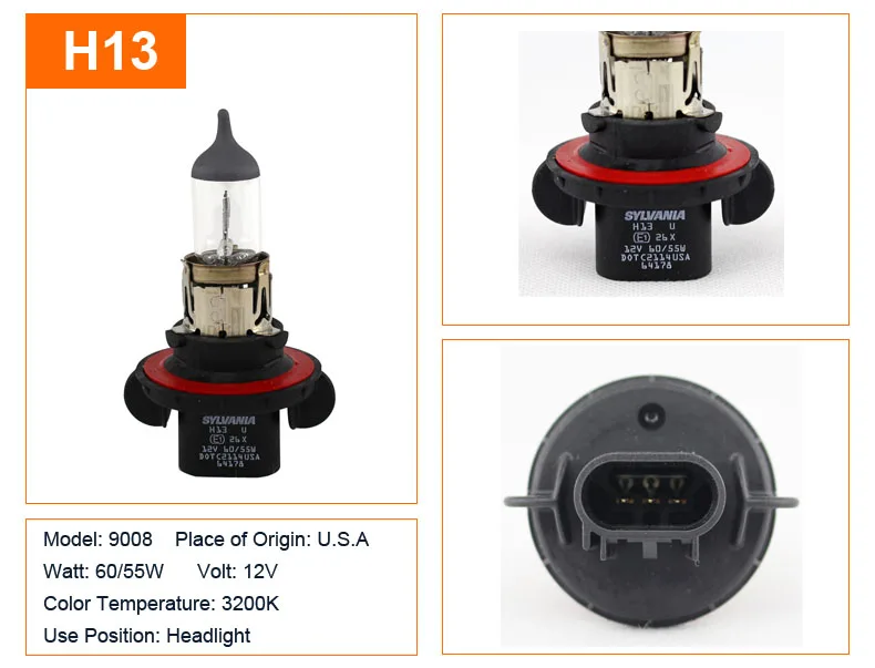 Лампа Ксеноновая OSRAM H1 H3 H4 H7 H8 H9 H11 H13 H15 H16 9005 9006 9007 9008 880 881 H8B H9B H11B HB3 HB4 Автомобильные фары противотуманные лампы авто лампы, 1X