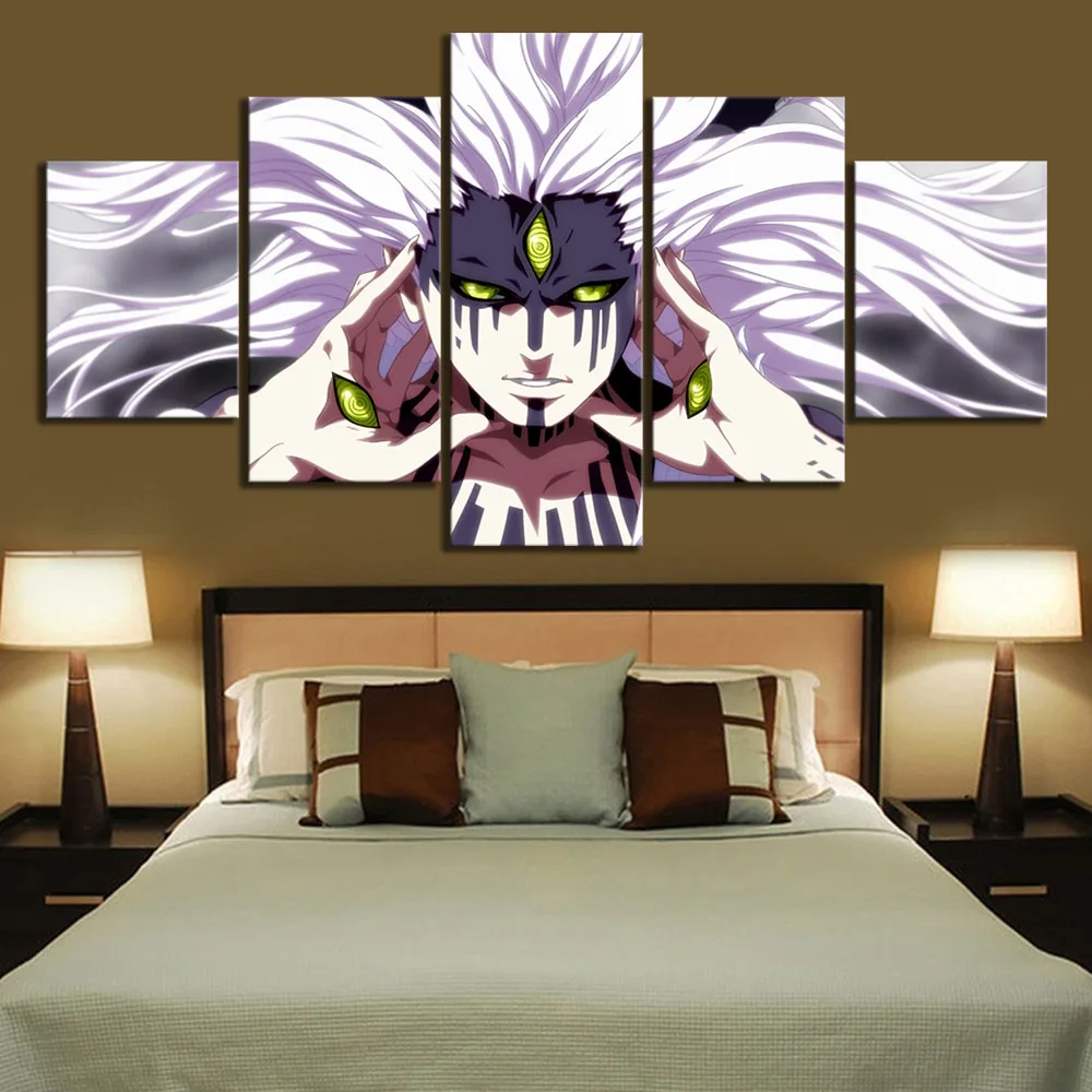 

5 Panel Canvas Printed Naruto Sasuke Animation Poster Home Decor For Living Room Picture Wall Painting Modern Canvas Wholesale
