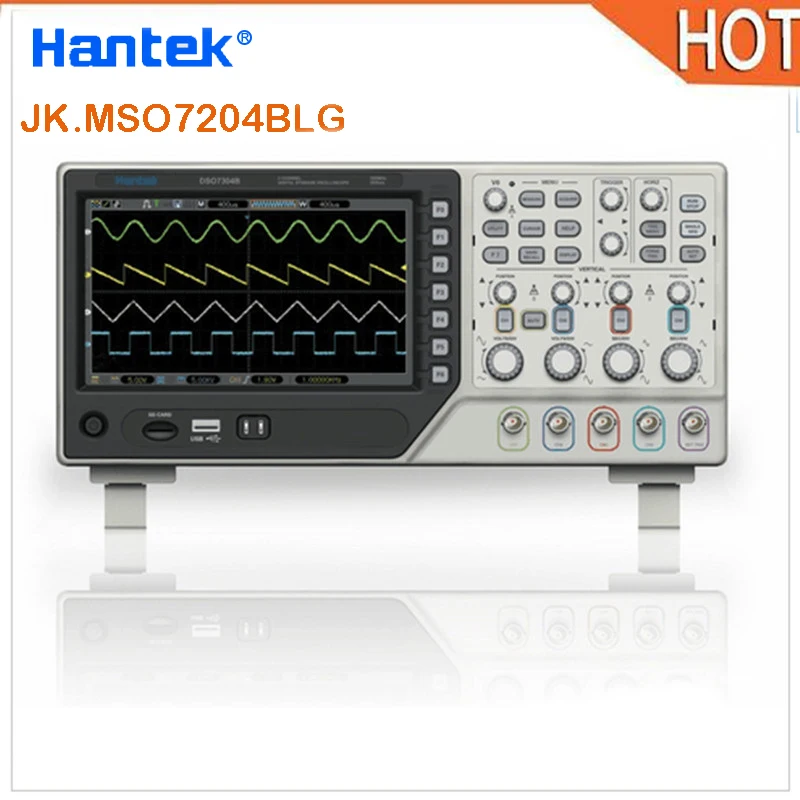 

Hantek MSO7204BLG 4Ch 2Gsa/s 200MHz 40K 3 in 1 digital storage Oscilloscope+8 Ch Logic Analyzer 25MHz Arb. Waveform Generator