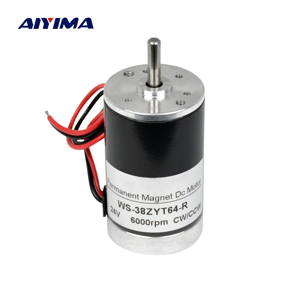 AIYIMA imán permanente Micro Motor DC 12 V 24 V miniatura de alta velocidad gran par de ajustar la velocidad hacia adelante y hacia atrás motor