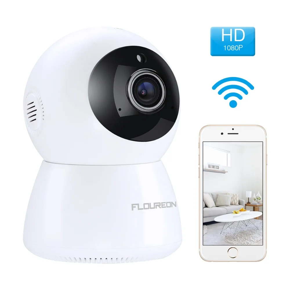 

FLOUREON 1080P Wireless Security Panoramic IP Camera 2-Way Audio Home Surveillance Camera Baby Elder Pet Nanny Monitor Home