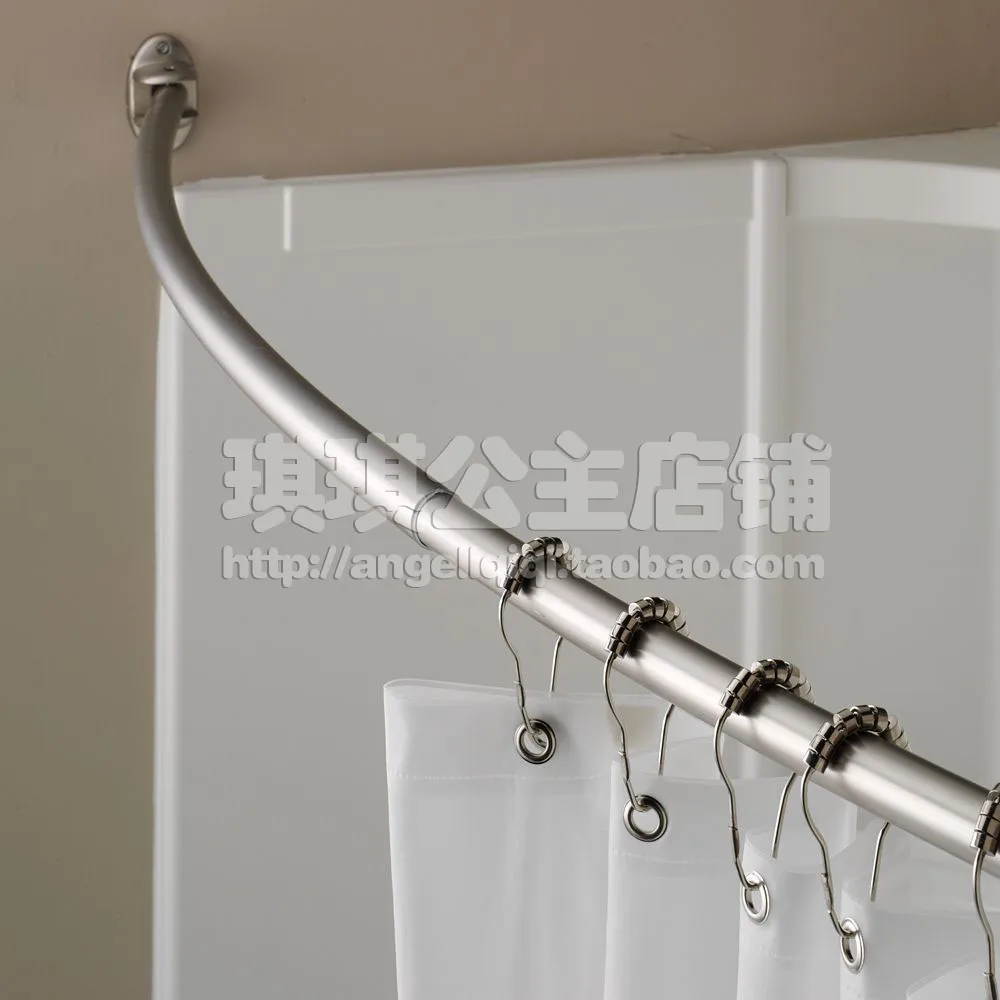 2014 fashion elegant luxury vari bow curved shower curtain rod retractable silver chrome plated