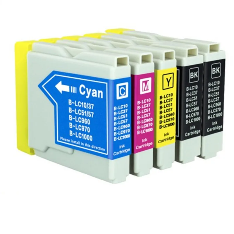 

5X Compatible Ink Cartridge LC10 LC37 LC51 LC57 LC960 LC970 LC1000 For Brother DCP-130C DCP-135C MFC-235C MFC-240C printer