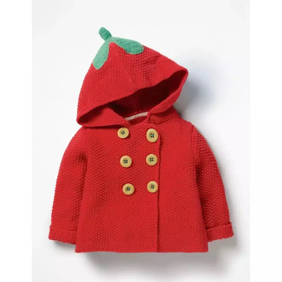 

Baby Boy Sweater Coat Strawberry New Year Christmas Red Boys and Girls Sweater Cardigan