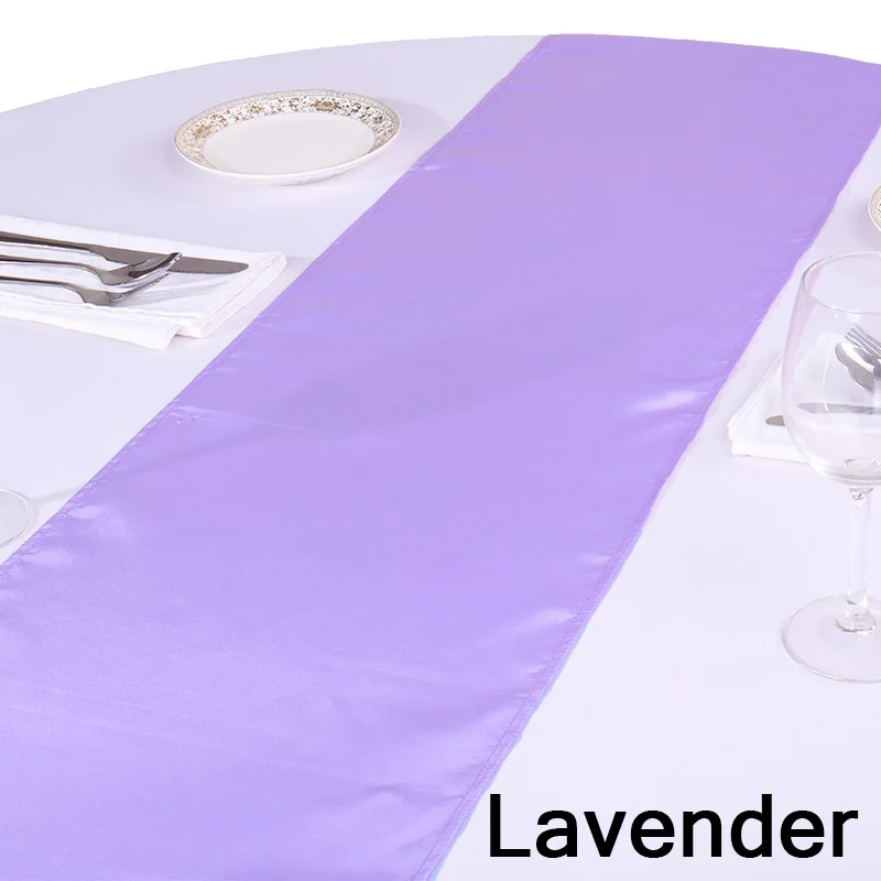 

Free Shipping 10PC/Pack 12"X108" Table Runners Modern Satin Table Runner of Weddings Satin Silk Flag in Event & Party Supplies